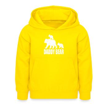 DADDY BEAR - Kids Hoodie - yellow - Front - AI Model Kid Female (0cm)
