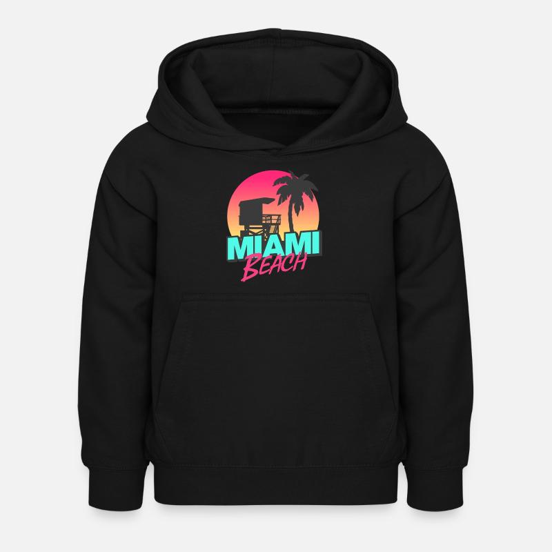 Miami Beach - Sweat à capuche Enfant - noir