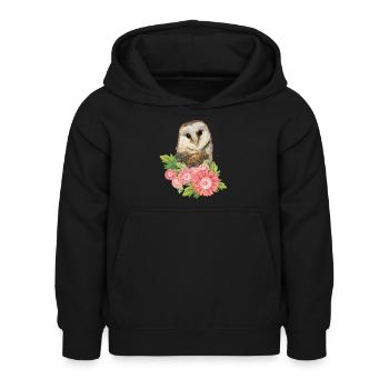 Gemeine Eule - Kinder Hoodie - Schwarz - Vorne - AI Model Kid Female (0cm)