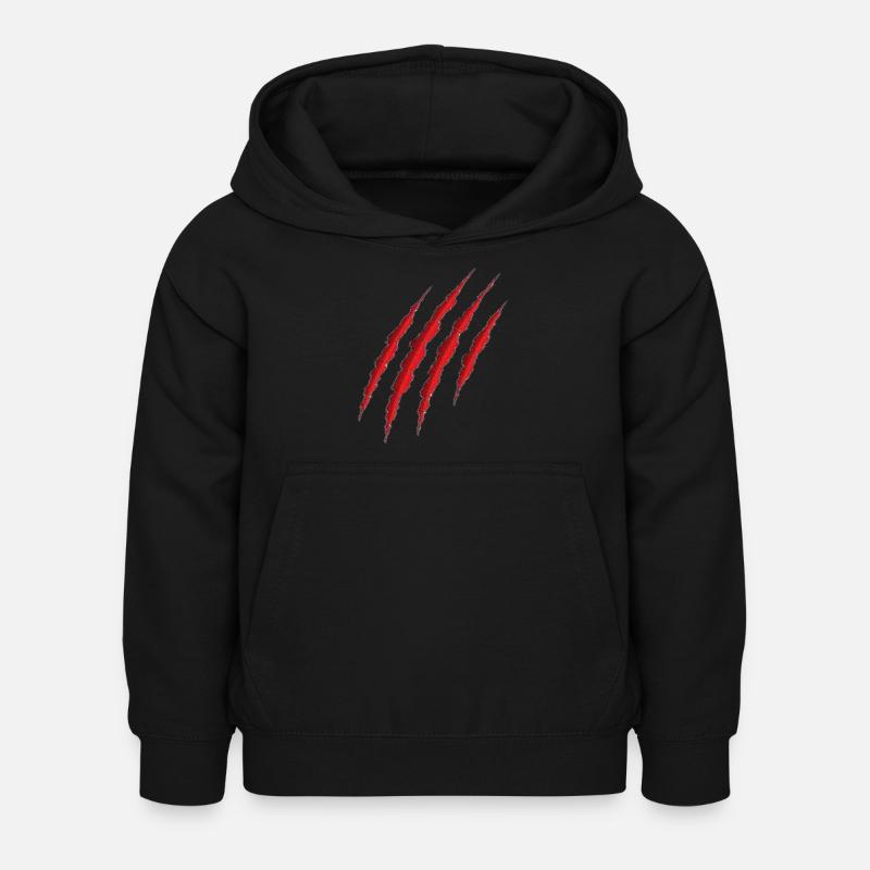 La griffe rouge - Sweat à capuche Enfant - noir