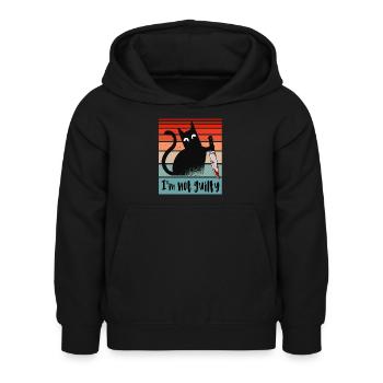 Je suis innocent, chat avec couteau ensanglanté - Sweat à capuche Enfant - noir - Devant - AI Model Kid Female (0cm)
