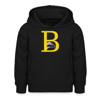 Buchstabe B - Kinder Hoodie - Schwarz - Vorne - AI Model Kid Female (0cm)