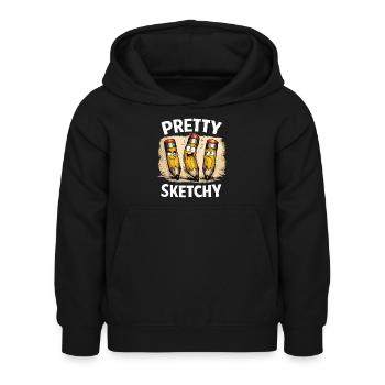 Pretty Sketchy Pretty Sketchy Pencils - Kids Hoodie - black - Front - AI Model Kid Female (0cm)
