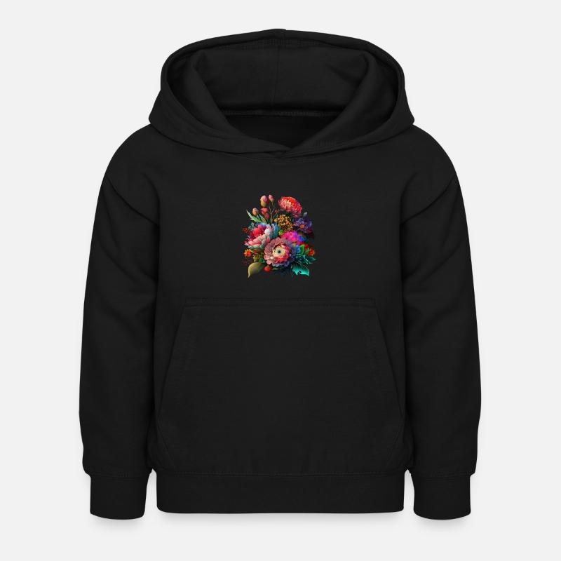 BOUQUETS DE FLEURS ORIGINAL - Sweat à capuche Enfant - noir