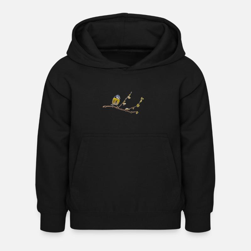 Blaumeise - Kinder Hoodie - Schwarz