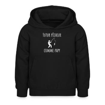 futur pecheur cadeau bébé garçon humour - Sweat à capuche Enfant - noir - Devant - AI Model Kid Female (0cm)