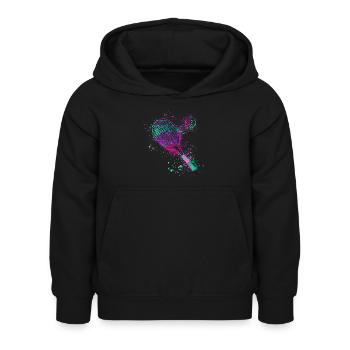 tennis,racket,ball,graffiti,blue,painting,colorful - Kids Hoodie - black - Front - AI Model Kid Female (0cm)