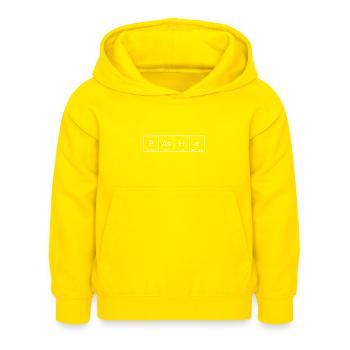 Pasha Nom Prénom Chimie Tableau périodique Éléments - Sweat à capuche Enfant - jaune - Devant - AI Model Kid Female (0cm)