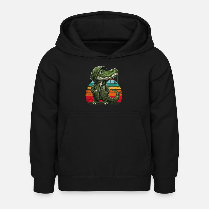 Cool Crocodile - Sweat à capuche Enfant - noir