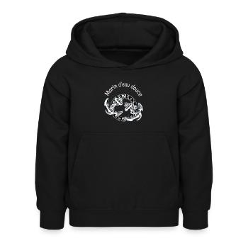 Marin d'eau douce (pour fond foncé) - Sweat à capuche Enfant - noir - Devant - AI Model Kid Female (0cm)