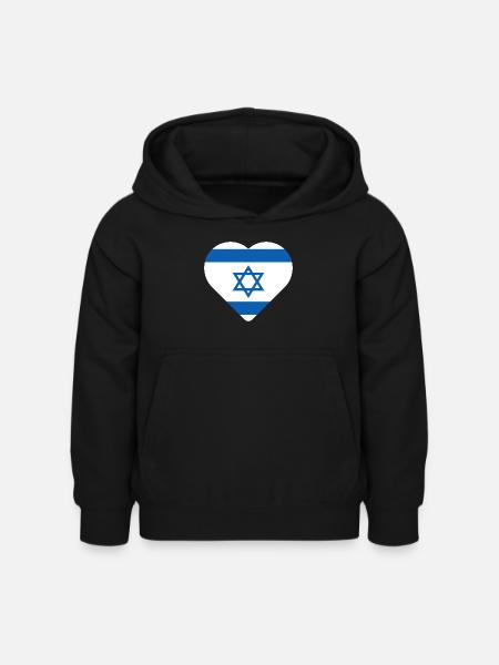 Drapeau d’Israël en forme - Sweat à capuche Enfant - noir