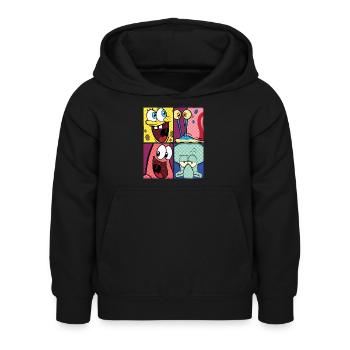 SpongeBob Schwammkopf Patrick Gary Thaddäus - Kinder Hoodie - Schwarz - Vorne - AI Model Kid Female (0cm)