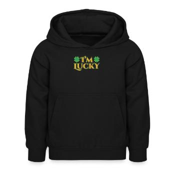 I'm lucky Gaelic Irish Ireland Irish - Kids Hoodie - black - Front - AI Model Kid Female (0cm)