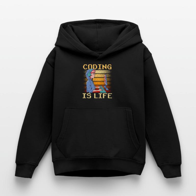 Coding is Life Coder Code Programmer Kids Hoodie