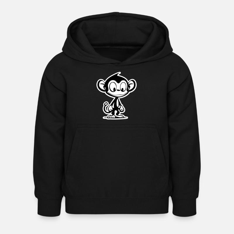 monkey cartoon comic - Kids Hoodie - black