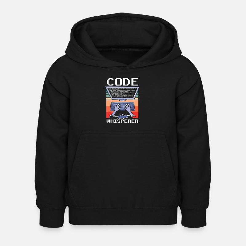 Code Whisperer Programmer Coding Coder - Kids Hoodie - black