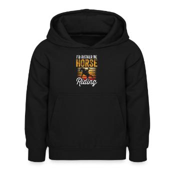 Ich Würde Lieber Reiten Gehen Pferd Reiter - Kinder Hoodie - Schwarz - Vorne - AI Model Kid Female (0cm)