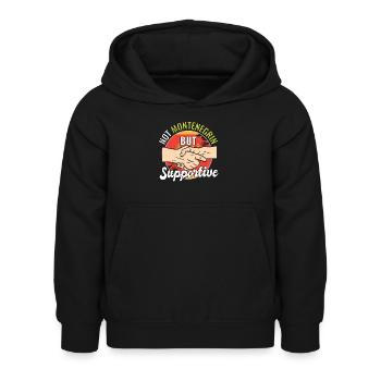 Not Montenegrin But Supportive Country Traveler - Kids Hoodie - black - Front - AI Model Kid Female (0cm)