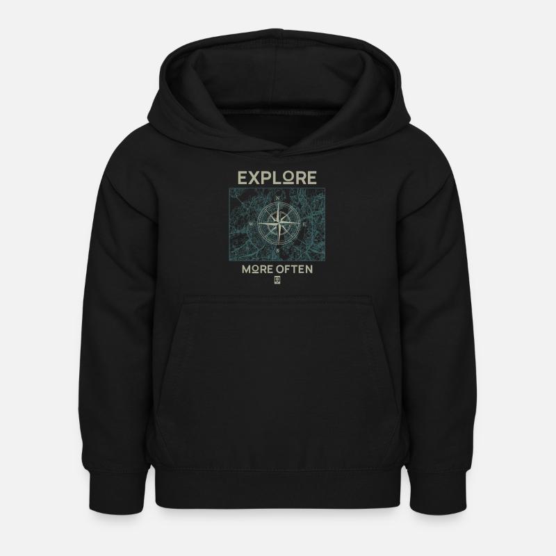 Explore More Often - Kids Hoodie - black