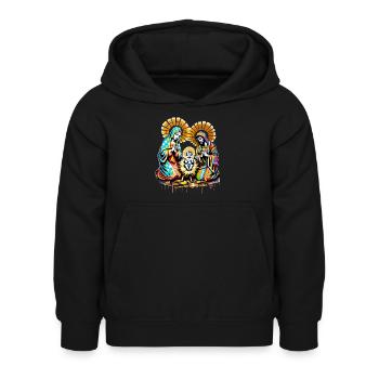 Famille de Noël | Joyeux Noël Jésus Marie - Sweat à capuche Enfant - noir - Devant - AI Model Kid Female (0cm)