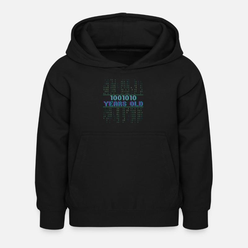 74e anniversaire 74 ans codeur de code binaire - Sweat à capuche Enfant - noir