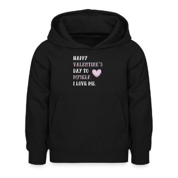 Joyeuse Saint-Valentin à moi-même - Sweat à capuche Enfant - noir - Devant - AI Model Kid Female (0cm)
