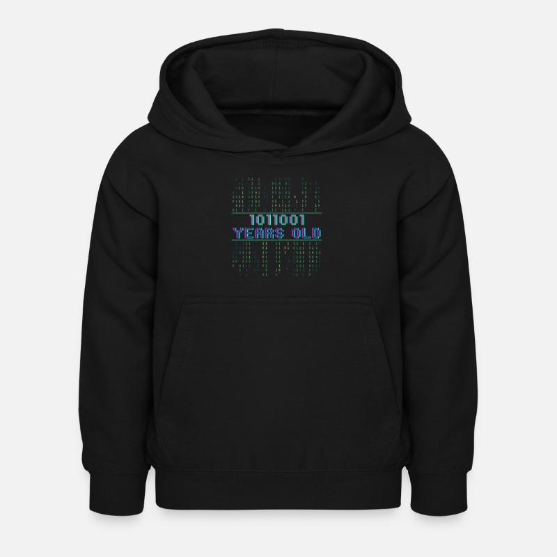 89. Geburtstag 89 Jahre alt Binärcode Informatik - Kinder Hoodie - Schwarz
