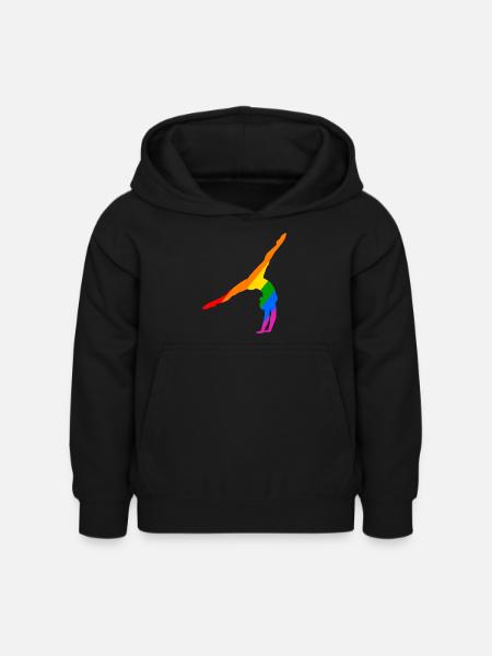 Handstand im Regenbogen - Kinder Hoodie - Schwarz