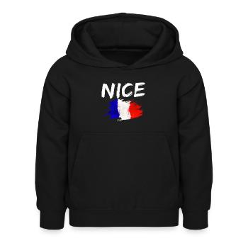 Nice France Drapeau Nice - Sweat à capuche Enfant - noir - Devant - AI Model Kid Female (0cm)
