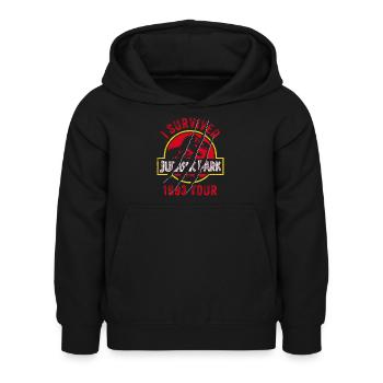 Jurassic Park Zerkraztes Logo I Survived 1993 Tour - Kinder Hoodie - Schwarz - Vorne - AI Model Kid Female (0cm)