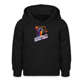 Basket-ball basketteur basketteur Fan Vintage Rétro - Sweat à capuche Enfant - noir - Devant - AI Model Kid Female (0cm)