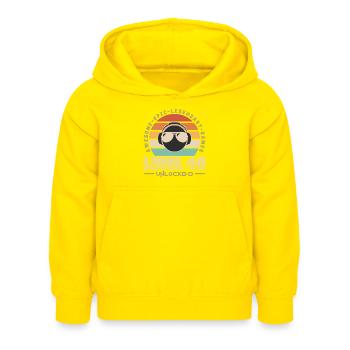 Stufe 40 - Kinder Hoodie - Gelb - Vorne - AI Model Kid Female (0cm)