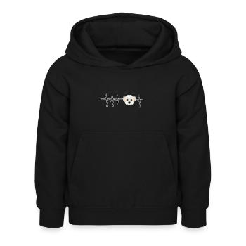 Dog Heartbeat I Funny Maltese - Kinder Hoodie - Schwarz - Vorne - AI Model Kid Female (0cm)