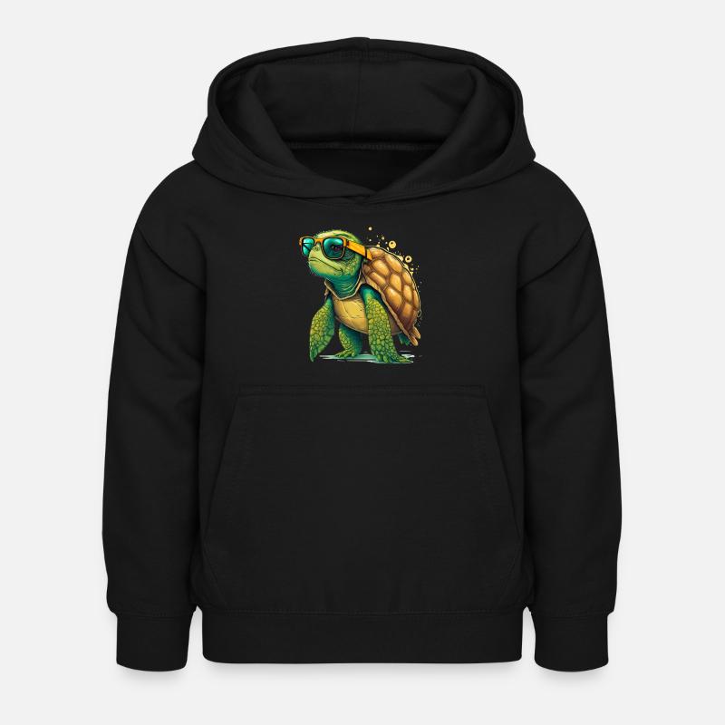 Turtle old - Kinder Hoodie - Schwarz