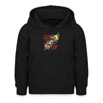 MENSONGES VRAIS - Sweat à capuche Enfant - noir - Devant - AI Model Kid Female (0cm)