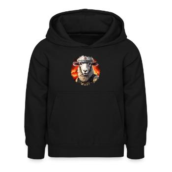 Pompiers de moutons - Sweat à capuche Enfant - noir - Devant - AI Model Kid Female (0cm)
