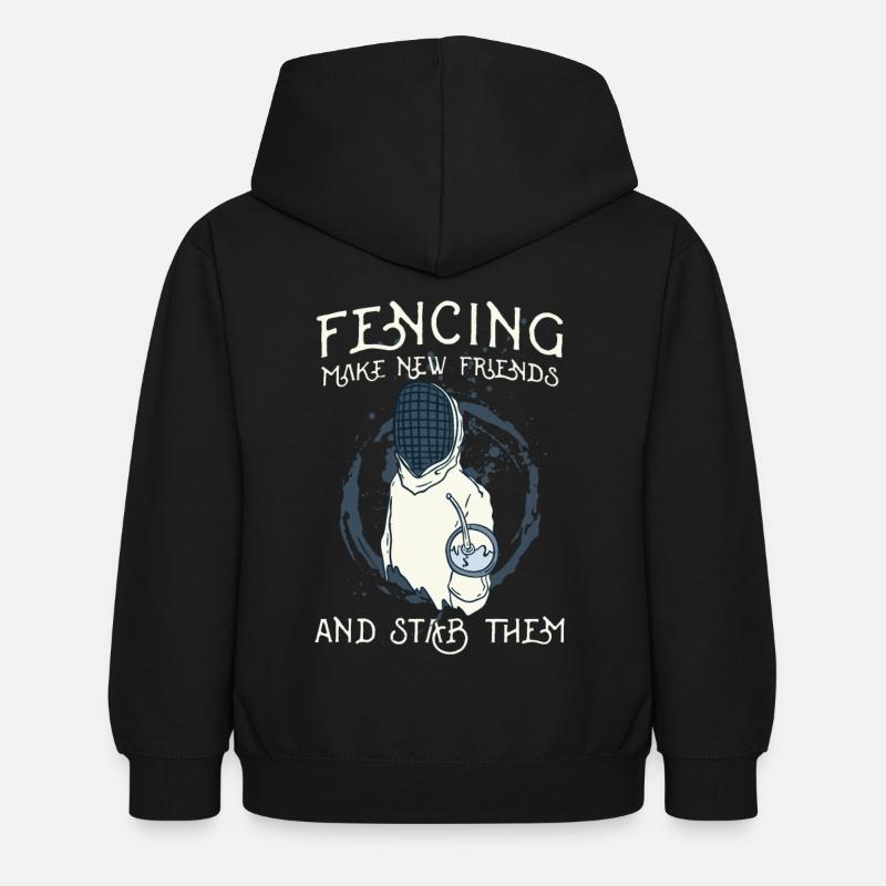 Fechten Fechter - Kinder Hoodie - Schwarz