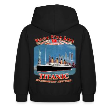 TITANIC Kreation Louis RUNEMBERG © Adagp - Kinder Hoodie - Schwarz - Hinten - AI Model Kid Female (0cm)