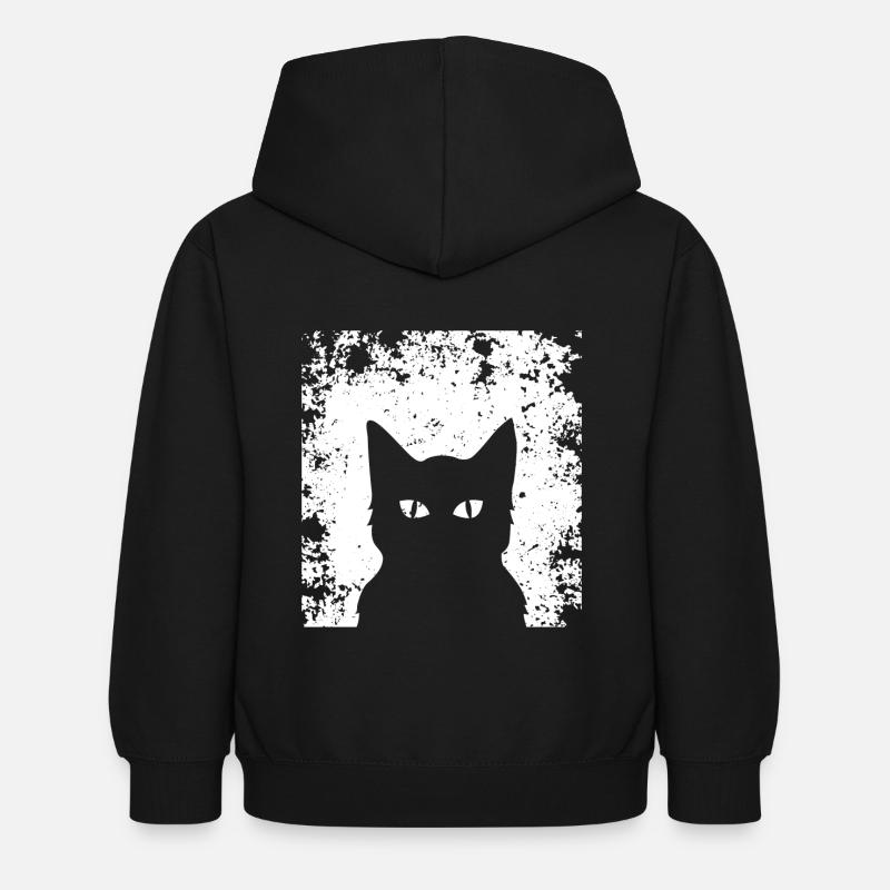 Tolle Katzen Silhouette ! Geschenkidee Katze - Kinder Hoodie - Schwarz
