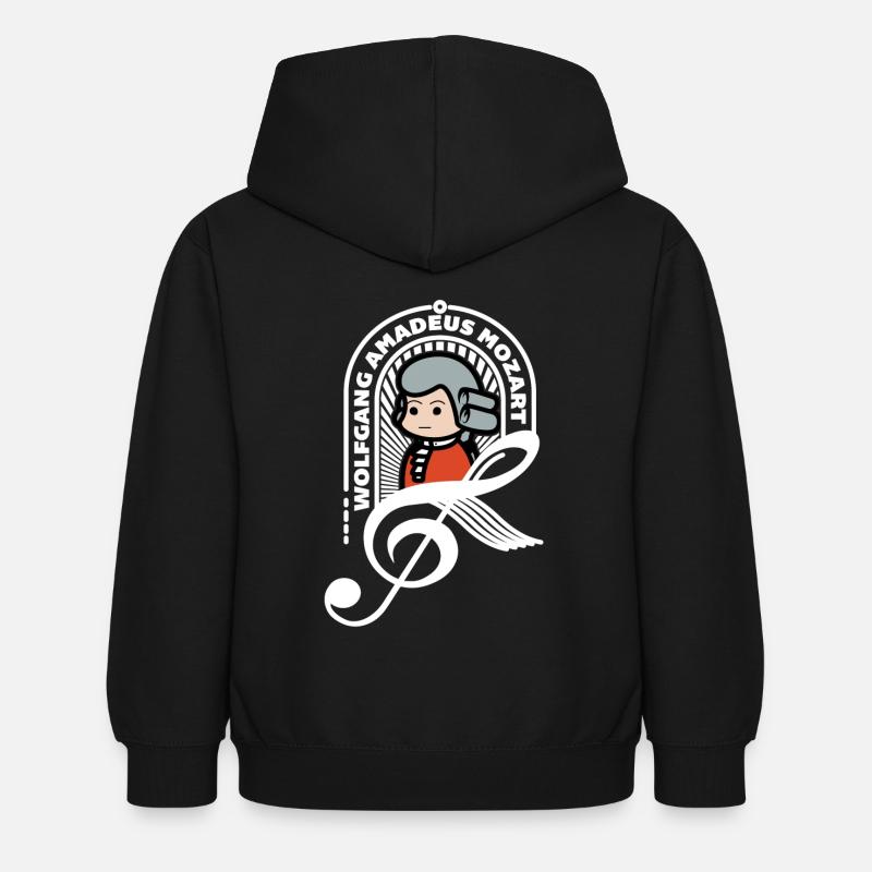 Mozart Doux Portrait Note Blanc Cadeau cool - Sweat à capuche Enfant - noir
