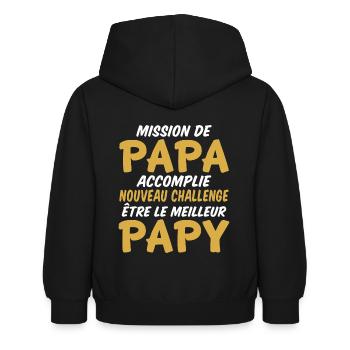 nouveau challenge être le meilleur papy - Sweat à capuche Enfant - noir - Dos - AI Model Kid Female (0cm)