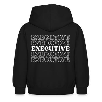 Executive Leader Chief Head Supervisor Manager - Kinder Hoodie - Schwarz - Hinten - AI Model Kid Female (0cm)