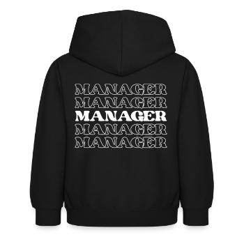 Manager Leader Head Supervisor Chief Executive - Kinder Hoodie - Schwarz - Hinten - AI Model Kid Female (0cm)