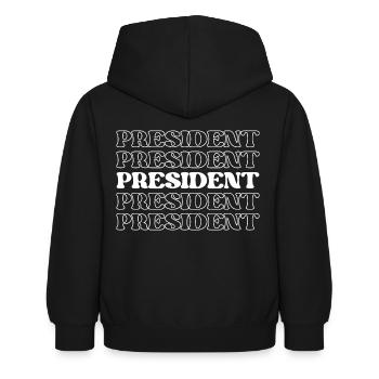 Präsident Chief Executive Oberbefehlshaber - Kinder Hoodie - Schwarz - Hinten - AI Model Kid Female (0cm)