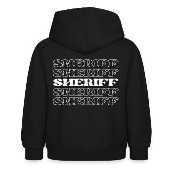 Sheriff Law Enforcement Officer Police Officer - Kids Hoodie - black - Back - AI Model Kid Female (0cm)