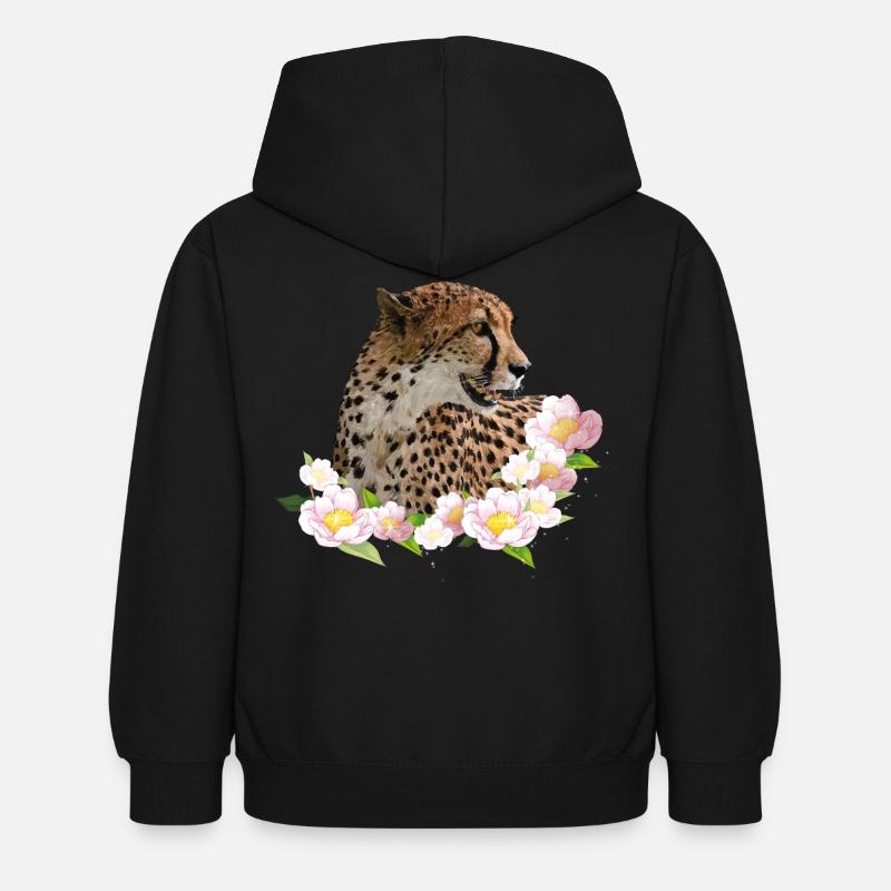 Guépard - Sweat à capuche Enfant - noir