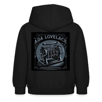 Patrimoine de l’humanité - Ada Lovelace - Sweat à capuche Enfant - noir - Dos - AI Model Kid Female (0cm)