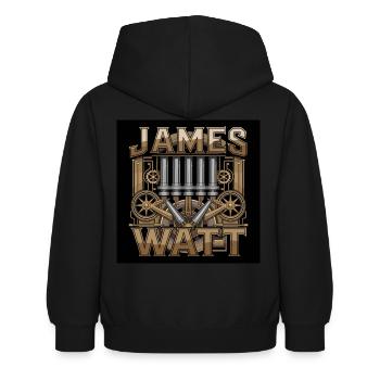 Patrimoine de l’humanité - James Watt - Sweat à capuche Enfant - noir - Dos - AI Model Kid Female (0cm)