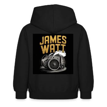 Patrimoine de l’humanité - James Watt - Sweat à capuche Enfant - noir - Dos - AI Model Kid Female (0cm)