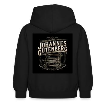 Patrimoine de l’humanité - Johannes Gutenberg - Sweat à capuche Enfant - noir - Dos - AI Model Kid Female (0cm)